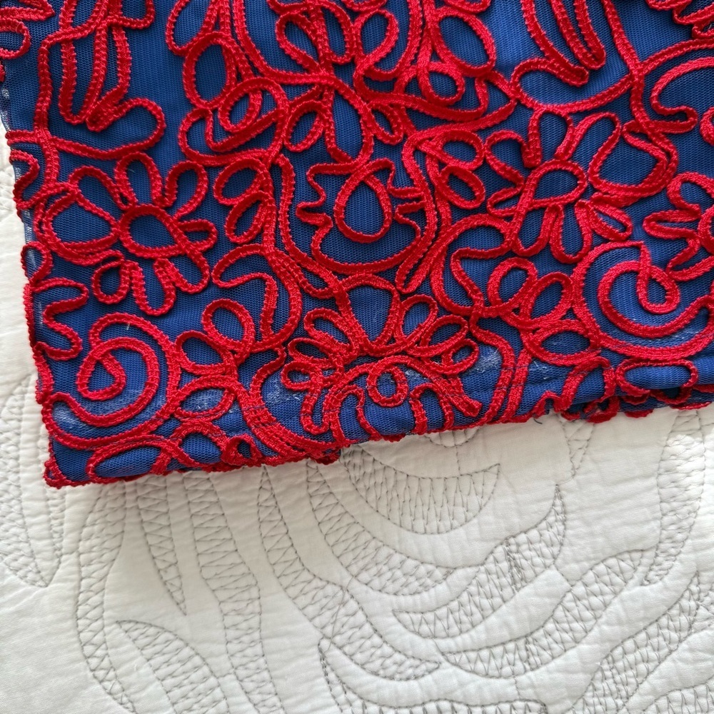 NWT - JS Collections - Soutache Sheath Knee Length Dress - Poppy Navy - Picture 15 of 16